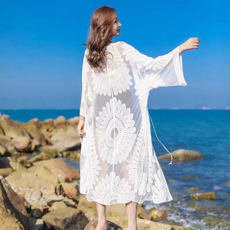 ÁO CHOÀNG REN ĐI BIỂN DÁNG DÀI