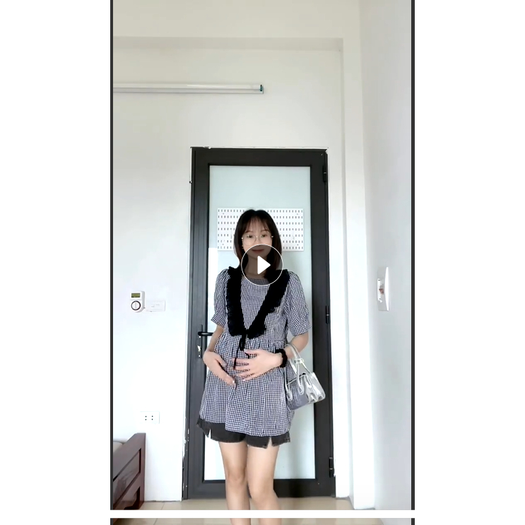 Sét bộ bầu áo bầu kiểu quần sooc jean bầu cá tính hàng qc 0410-14