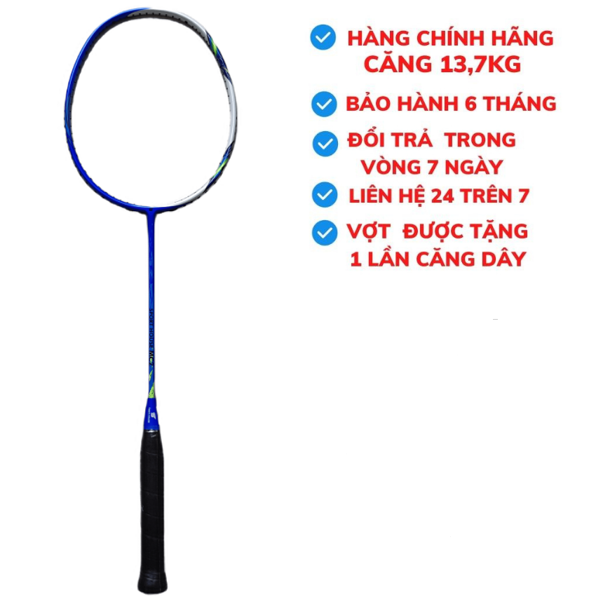 Vợt Cầu Lông SPORTHOUSE MC2 Lực Căng Tối Đa 13.7kg Màu Xanh Trắng