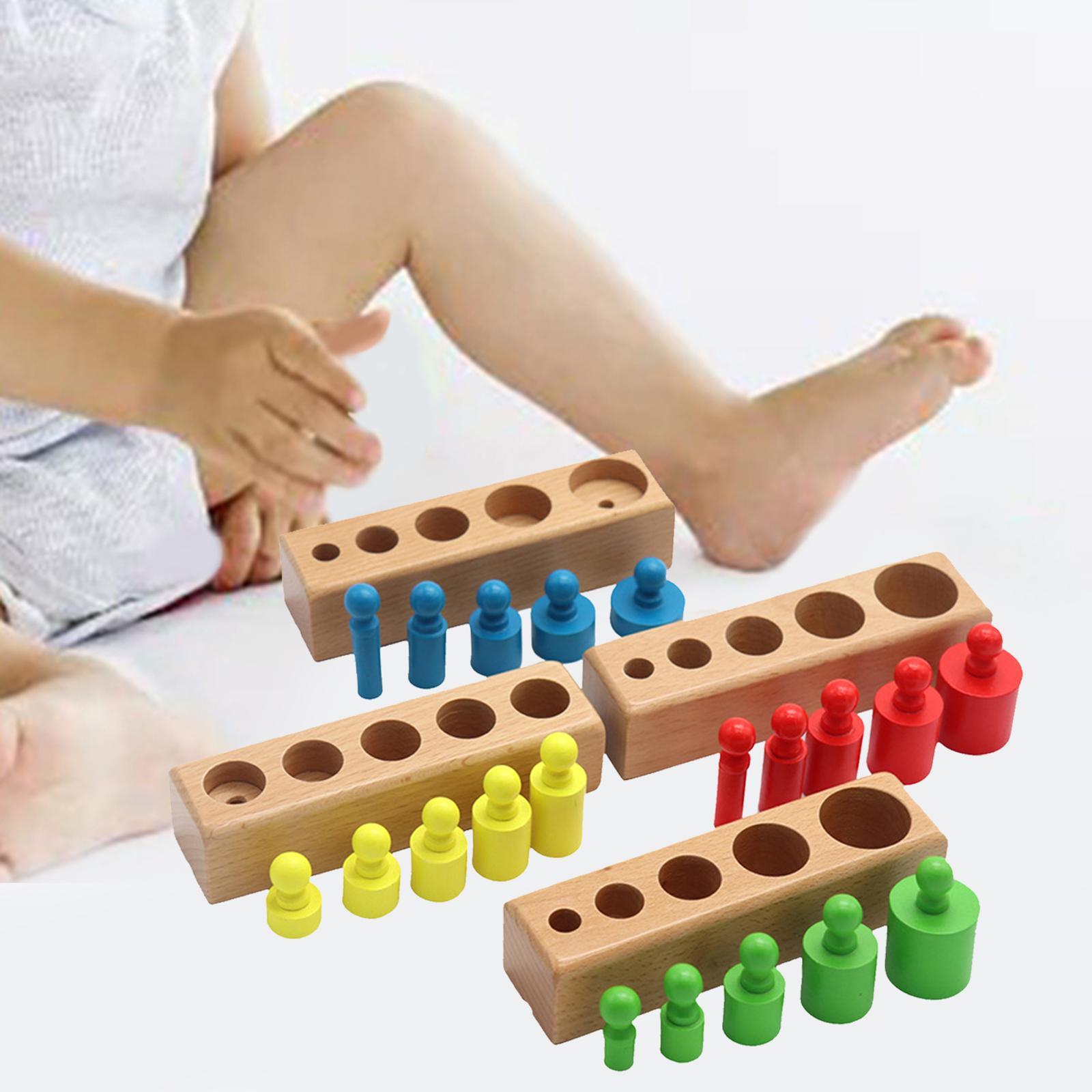 Column Block Toys Educational Wooden Sorter Toy for Kids Color Recognition Board