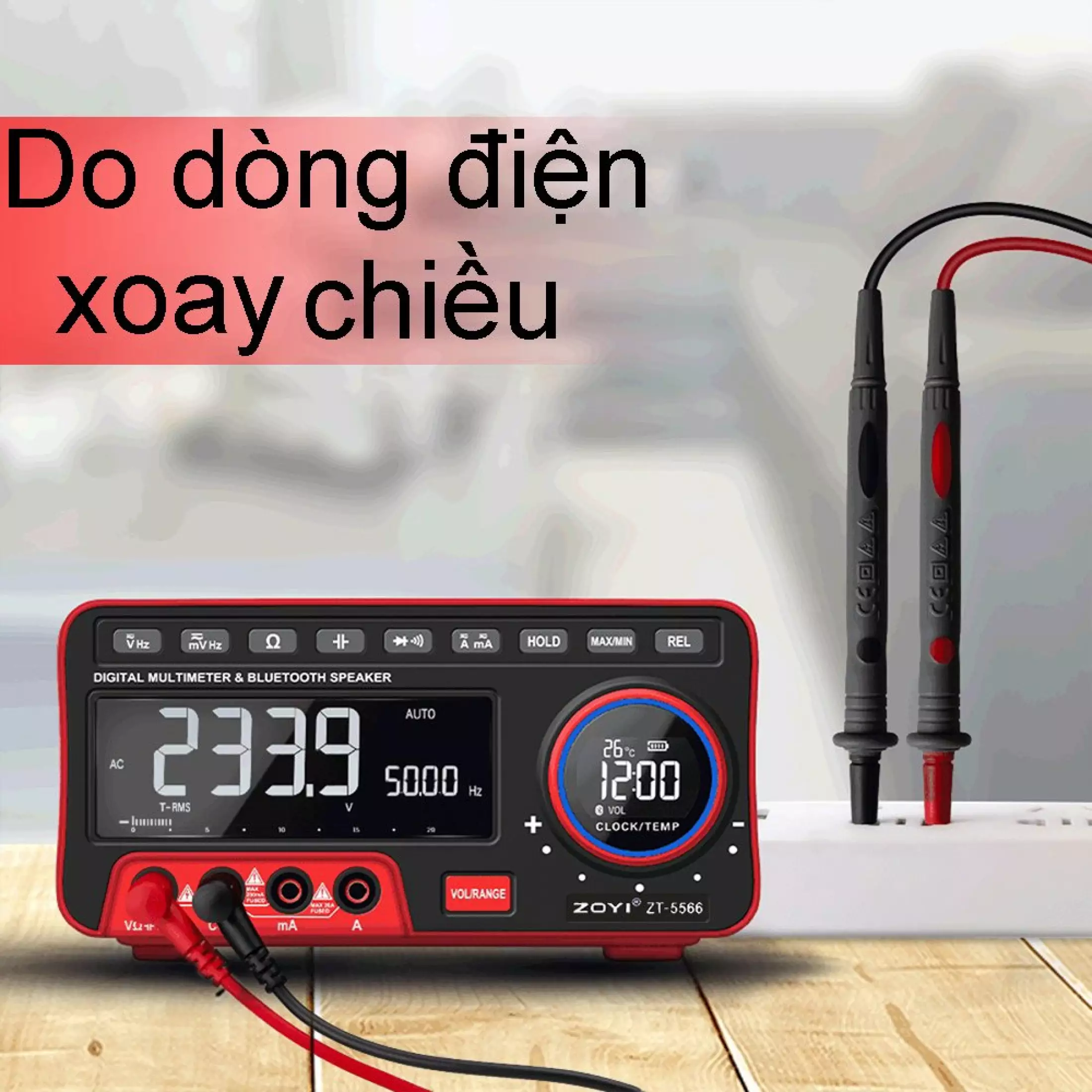Đồng Hồ Đo Điện Vạn Năng Zoyi ZT-5566 Có Loa Bluetooth Không Dây, Đo Điện Trở Cách Điện, Điện Áp AC DC