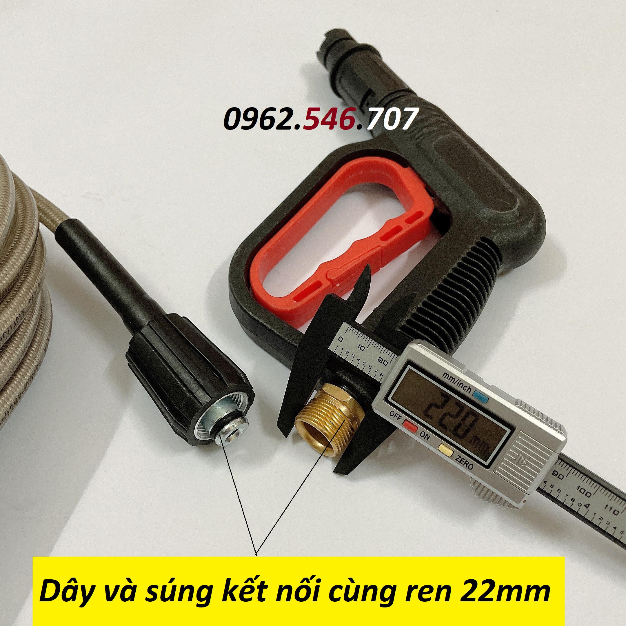 Bộ 10m,15m,20m,30m dây rửa xe và súng xịt (bộ như hình) - súng rửa xe áp lực cao, dây xịt rửa xe áp lực cao