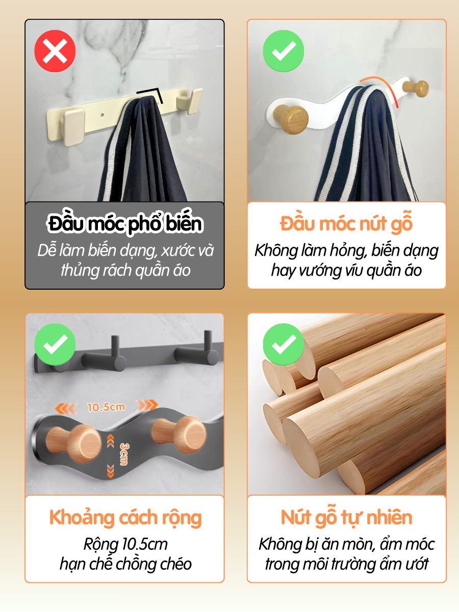 Móc treo đồ decor phòng ngủ Dola Home dán chịu lực, móc treo chìa khoá, treo túi xách, đồ gia dụng