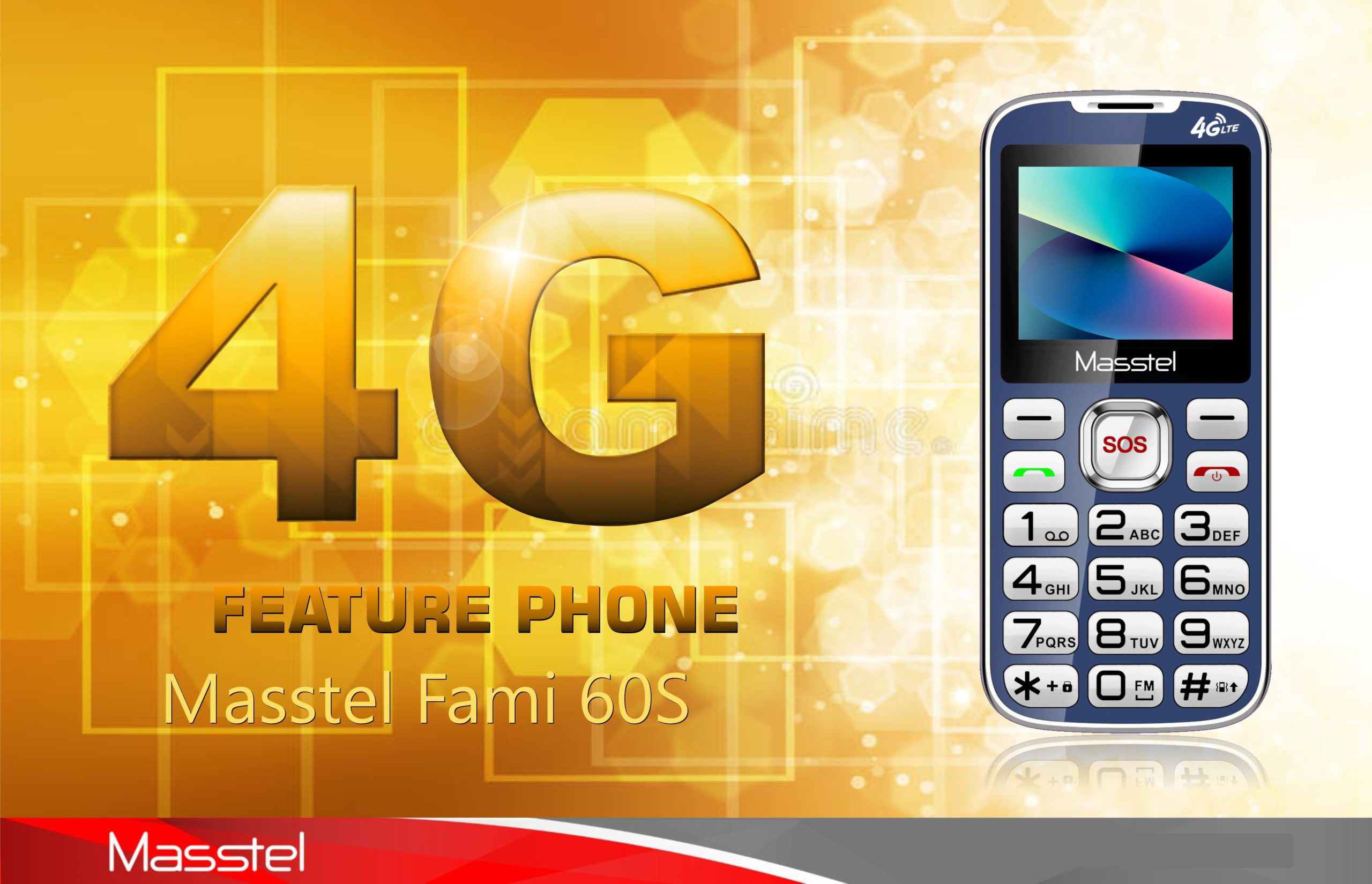 Hình ảnh Điện thoại Masstel Fami 60S 4G(LTE) ,Bàn phím lớn, Khung viền kim loại - Hàng chính hãng