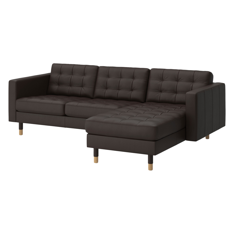 Ghế Sofa Da Đôi Kết Hợp Ghế Dài Landskrona KOZOKA - Nâu