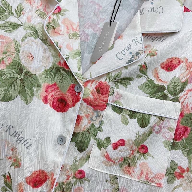 BỘ PIJAMA LỤA CAO CẤP MULISI HỒNG BUN GA RI