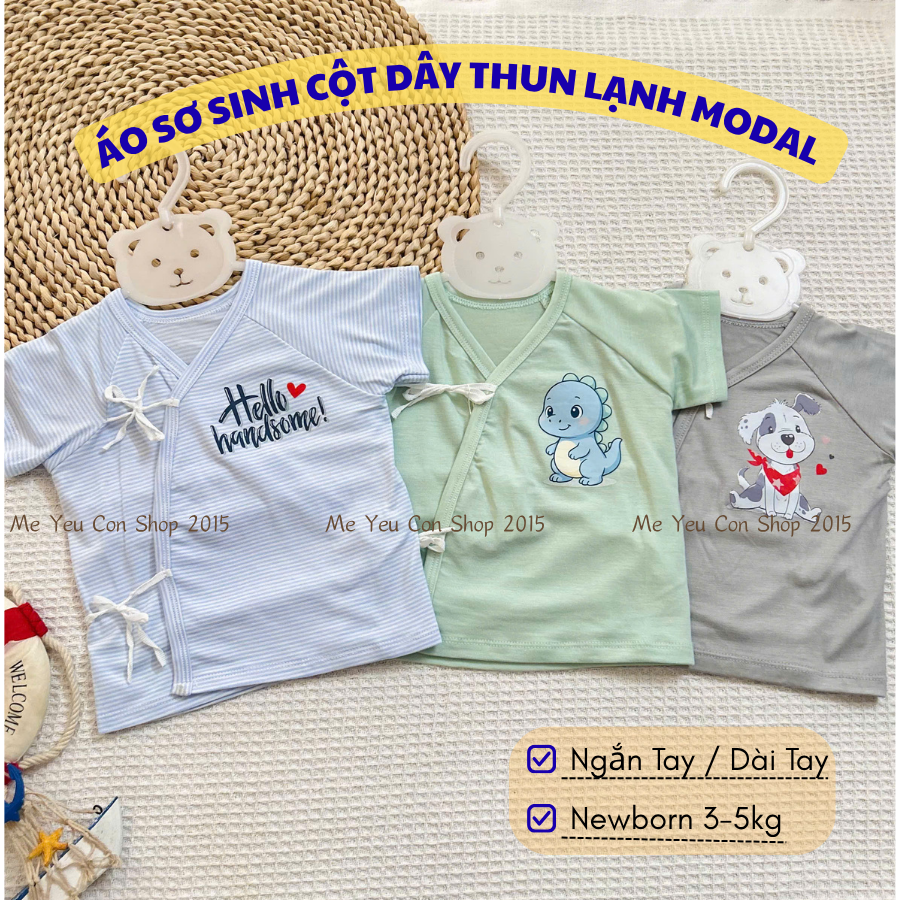 [Dưới 5kg] Áo Sơ Sinh Cột Dây Chất THUN LẠNH MODAL Cao Cấp Mềm, Mát Cho Bé - BUNNY BABY