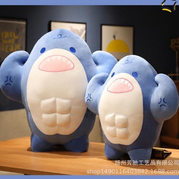 Gấu bông cá mập cơ bắp dễ thương, Thú nhồi bông cute