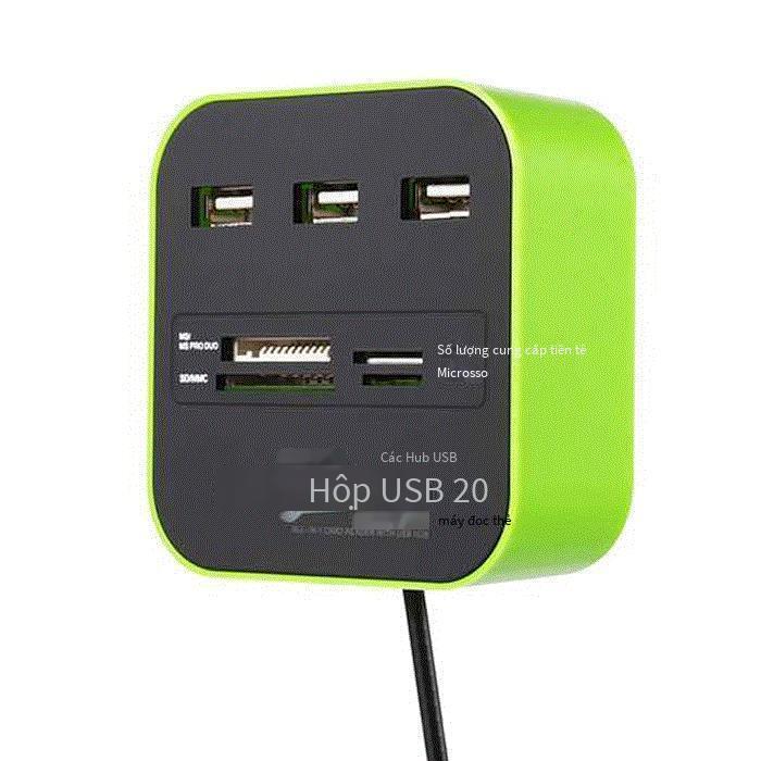 Bộ chia USB máy tính phong cách mới nhất Đầu đọc thẻ đa năng TF SD mở rộng USB tốc độ cao Bộ chuyển đổi tất cả trong một 2.0hub