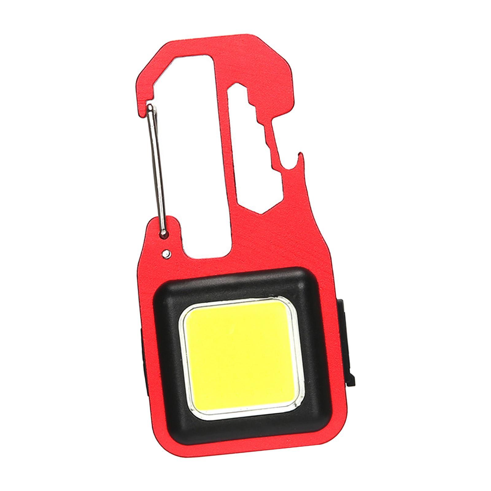 Portable COB flashlights Bottle Opener Keychain Magnet Base Camping Lamp