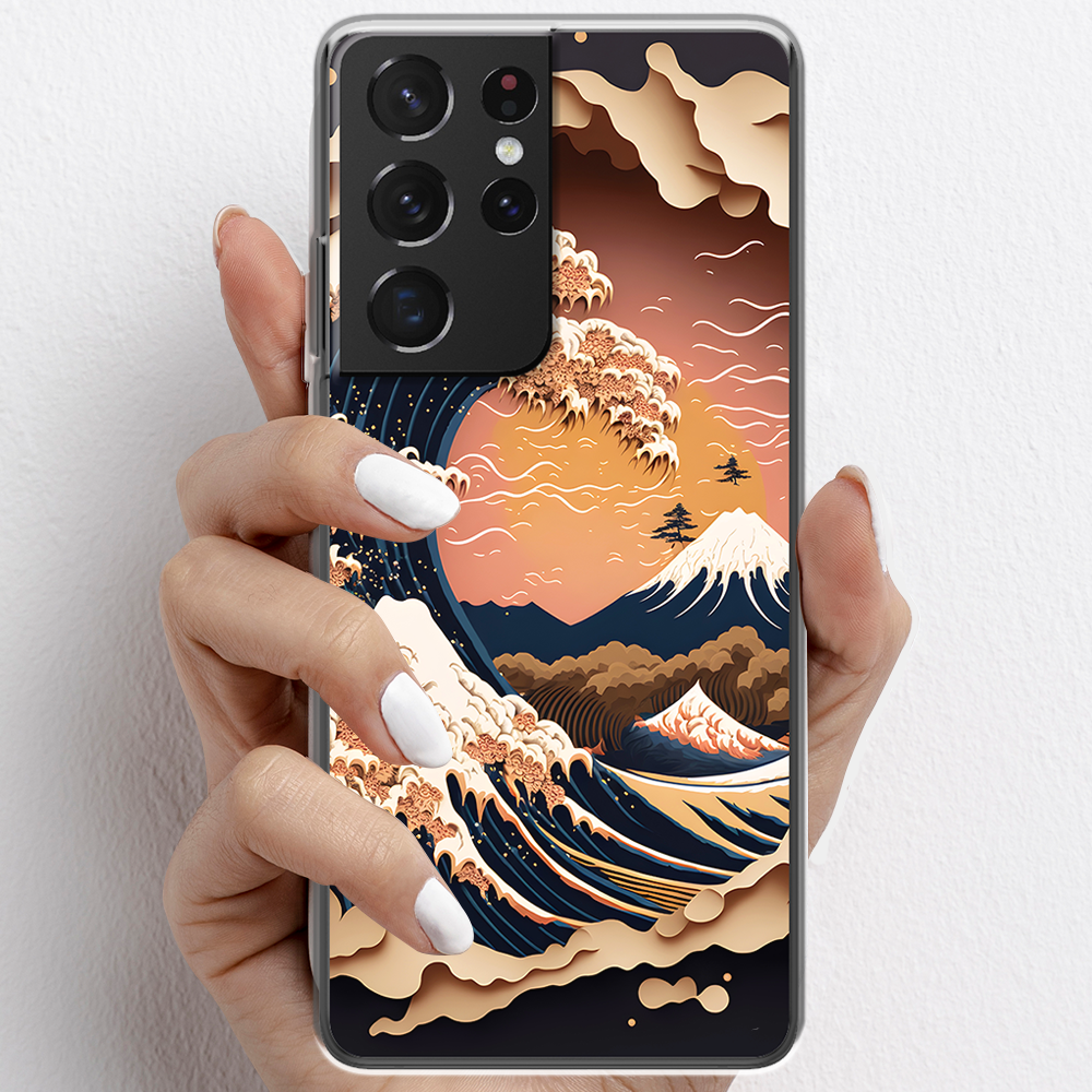 Ốp lưng cho Samsung Galaxy S21 Ultra nhựa TPU mẫu Sóng biển