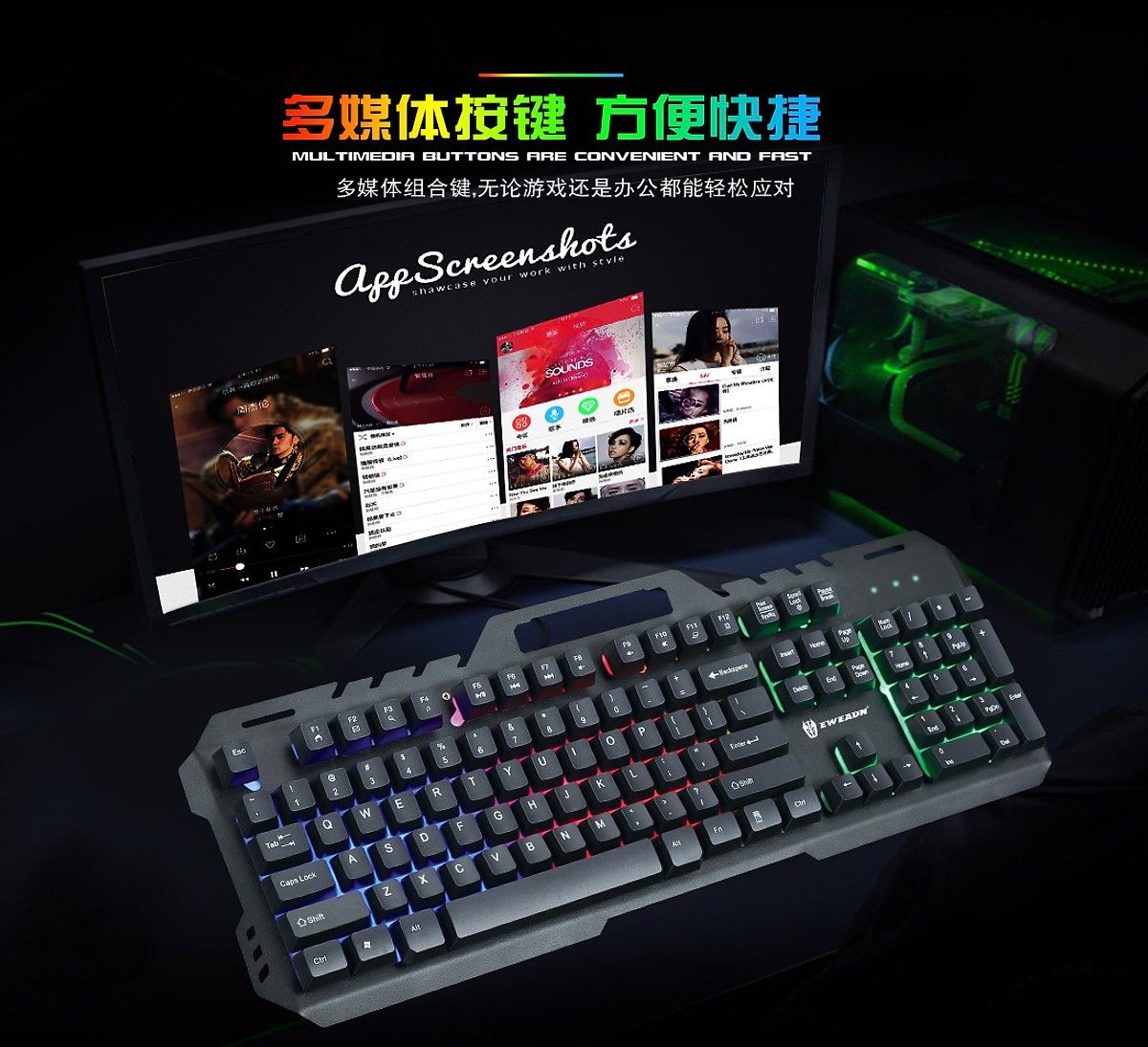 Combo Bàn phím Gaming GT5 Viền Kim Loại  + Tặng Tai Nghe Chụp Tai