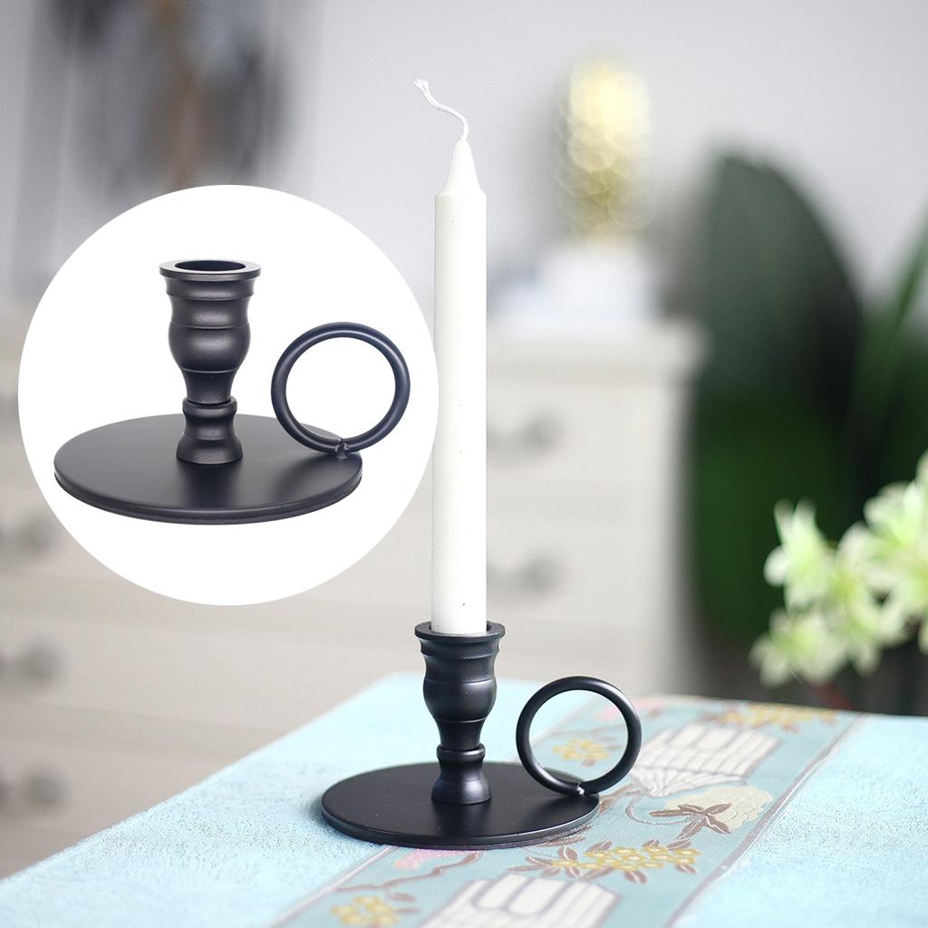 Matte Black Candle Holders for Taper Candles, Decorative Candlestick Holder for Wedding, Dinning, Party, Fits 3/4 inch Thick Candle & Led Candles