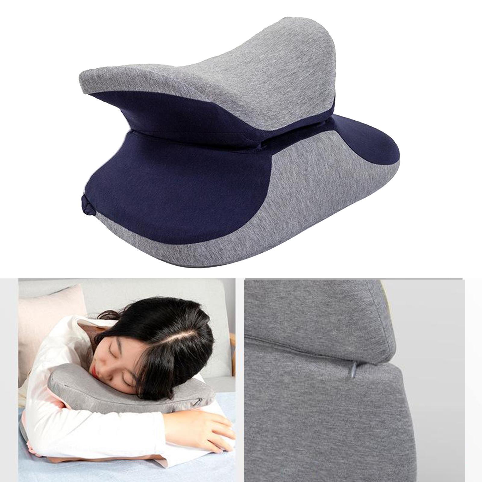 Travel Pillow Memory Foam Neck Pillow Support Pillow Portable Compact &amp; Lightweight Nap Pillow for Office Sleeping Rest Cushion