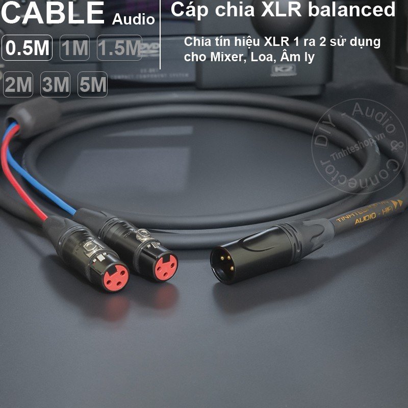 Cáp canon XLR đực ra 2 đầu canon XLR cái DIY - XLR male to 2 XLR female spliter cable