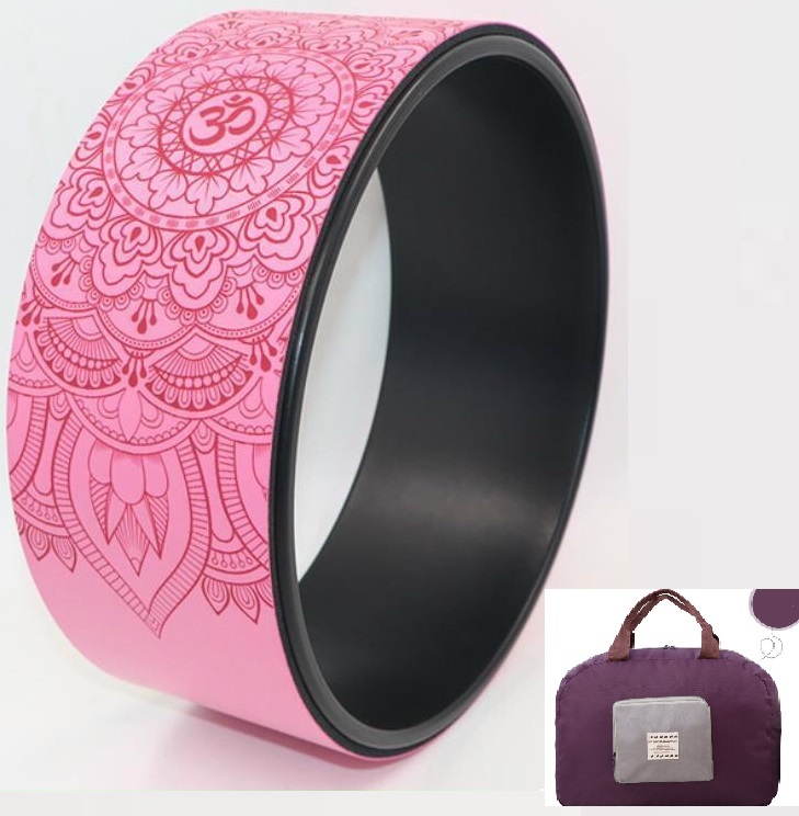 Vòng tập yoga 33 * 14 cm PU khung nhựa ABS chịu lực 300 kg bọc cao su Pu in hoa văn chống trơn trượt 100%