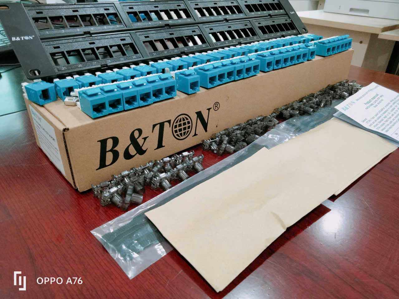 Thanh Patch Panel CAT6 UTP-48 Port. Hãng BTON- model: 48-68746. Hàng chính hãng