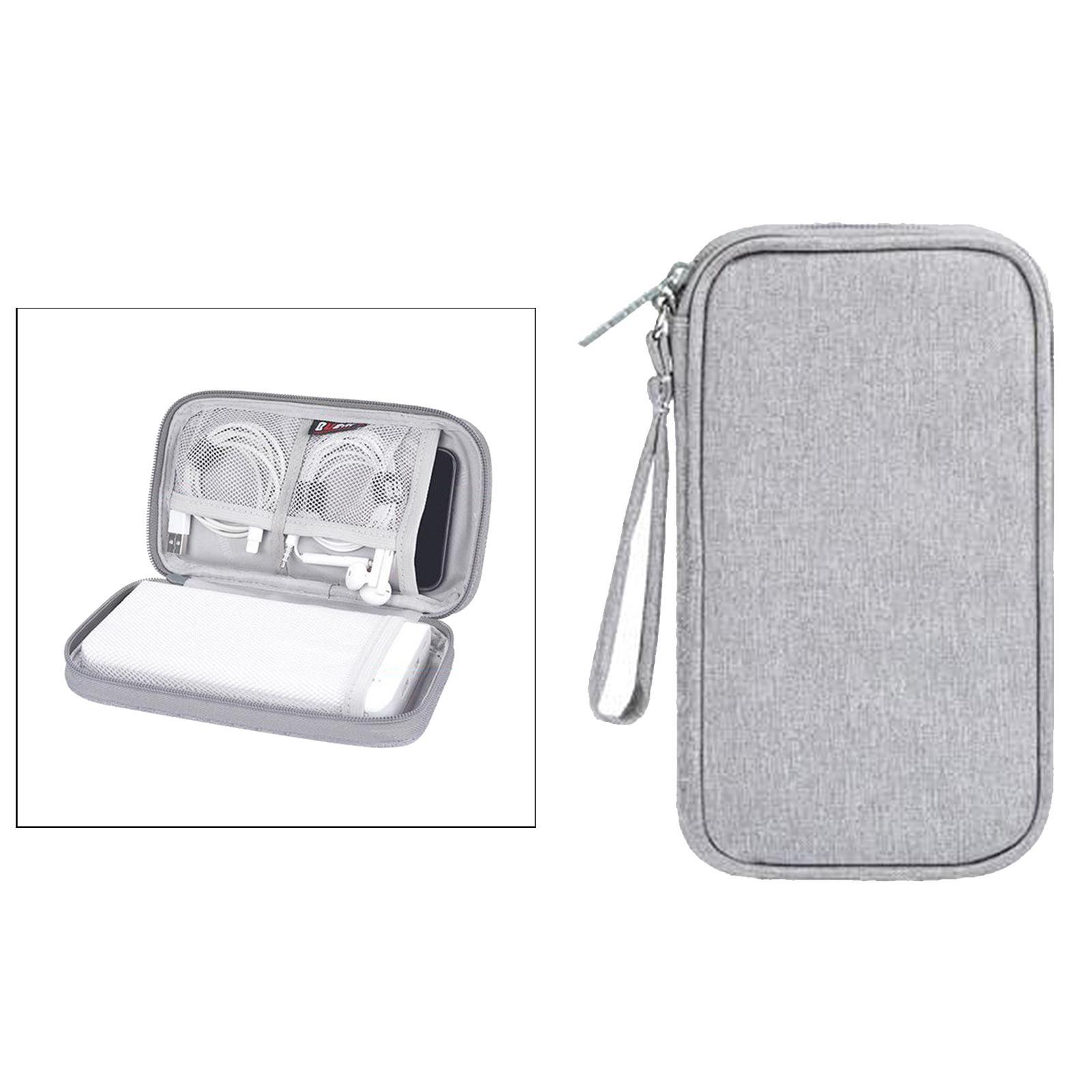 Portable Earphone USB Data Charger Cable Organizer Storage Bag Black
