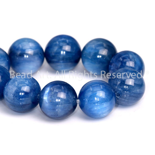 10MM Đá Kyanite Tự Nhiên Xanh Dương AA, Đá Phối Vòng Tay Phong Thuỷ, Làm Trang Sức, Chuỗi hạt , Mệnh Thuỷ, Mộc - Bead Art