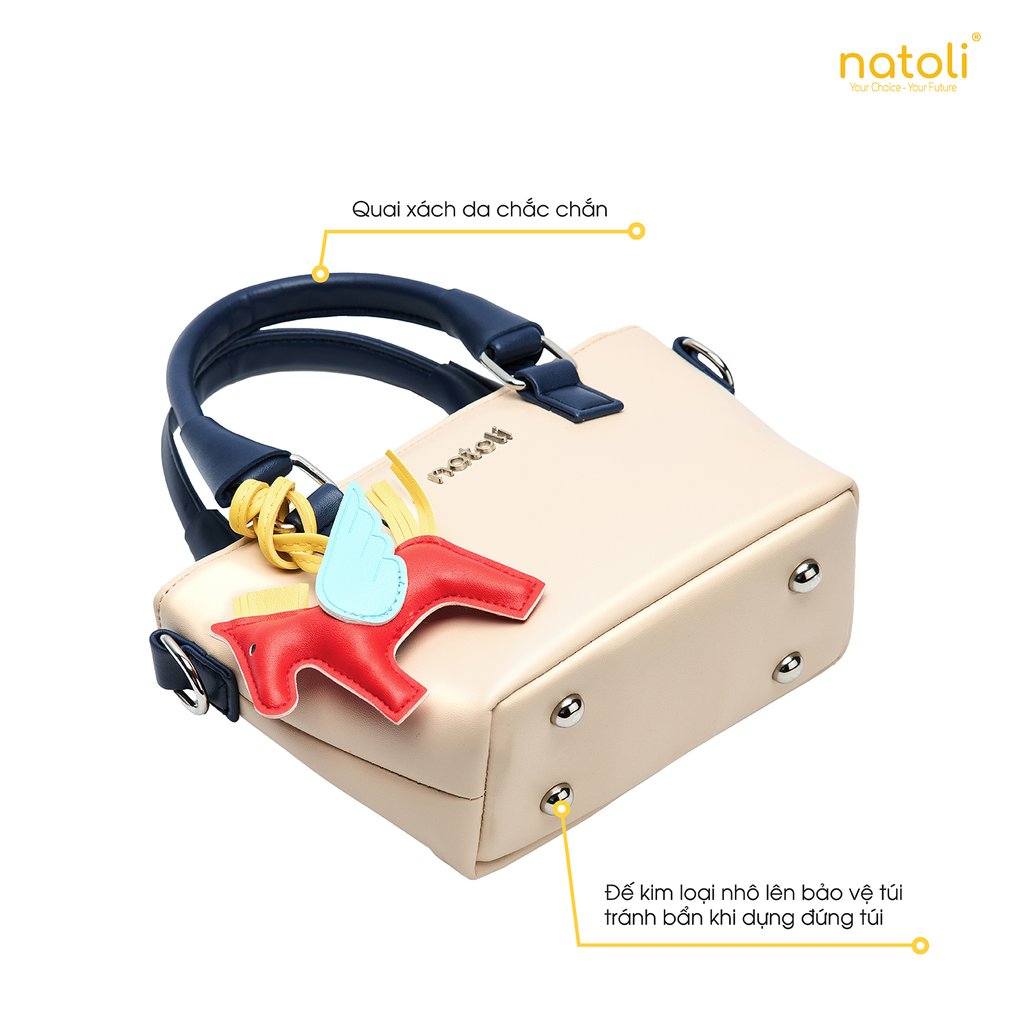 Túi đeo chéo da cầm tay NATOLI, túi xách mini đeo chéo chống nước cao cấp BST Chic Mini Tote T32