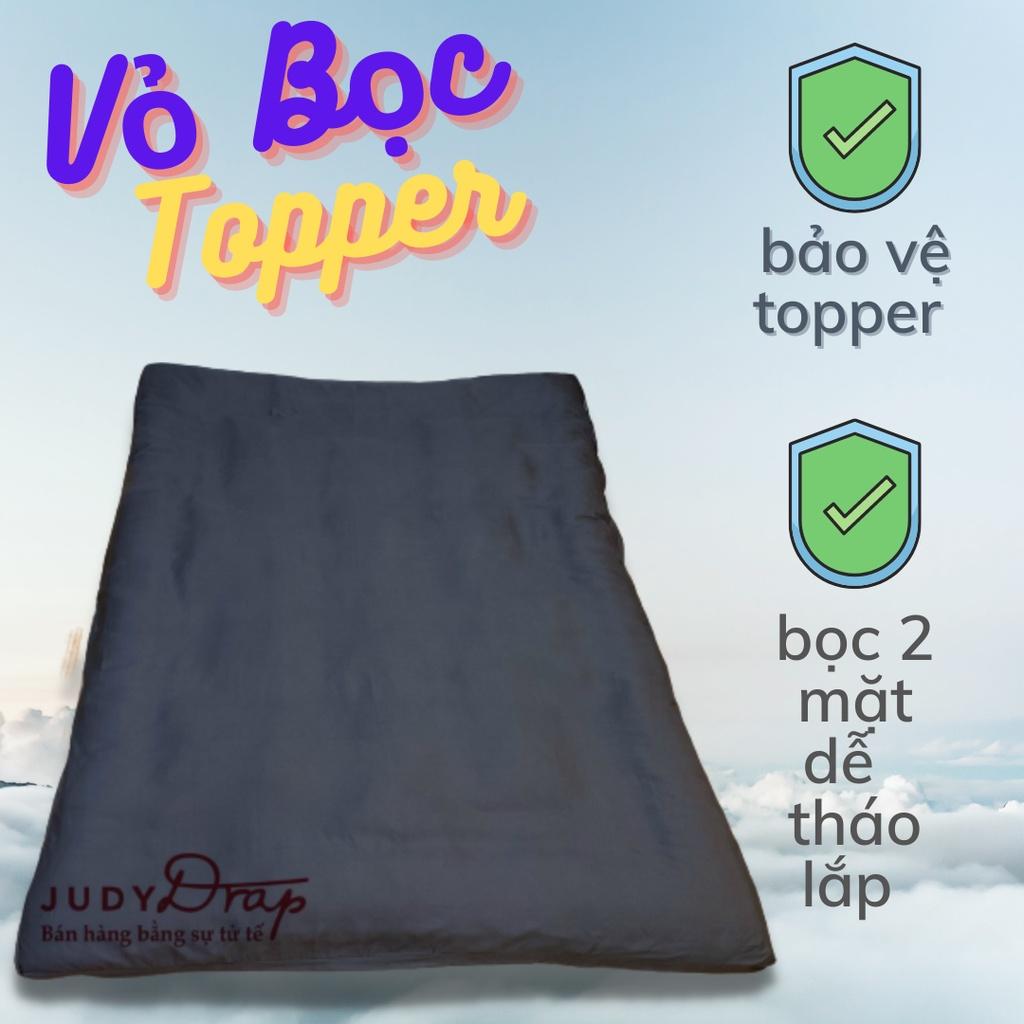 Vỏ bọc nệm topper, vỏ bọc đệm 2 mặt bảo vệ nệm có khóa kéo tiện lợi dễ có chun cố định