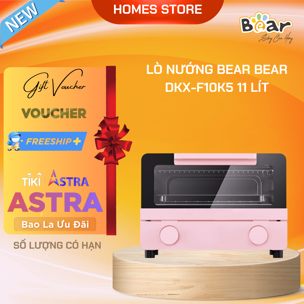 Lò Nướng Điện BEAR DKX-F10K5 Kính Cường Lực Dung Tích 11 Lít Công Suất 800 W - Hàng Chính Hãng