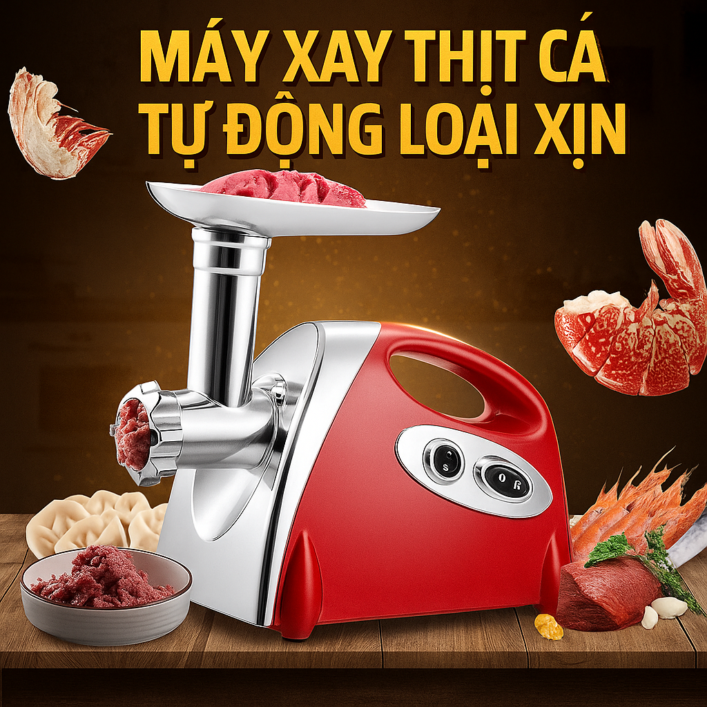 Máy Đùn Thịt, Cá Nhồi Dồi Xúc Xích Inox Cao Cấp Tự Động Siêu Khỏe– Đùn Mịn, Bền Bỉ, An Toàn Thực Phẩm, ĐÈN TRANG TRÍ , ĐỒNG HỒ TREO TƯỜNG