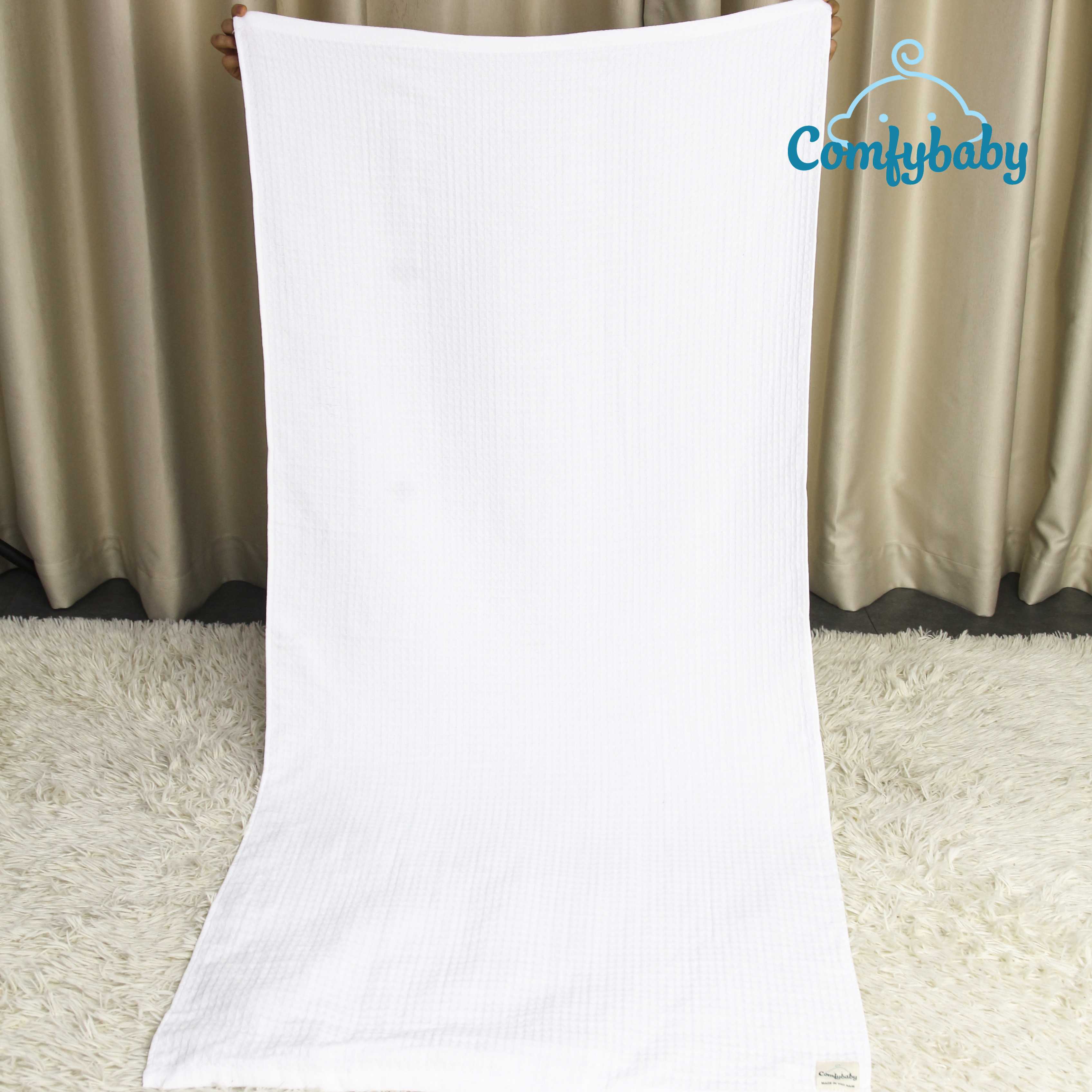 Made in Việt Nam - Khăn tắm đa năng 100% Cotton cho bé và gia đình kích thước 70*100cm Comfybaby