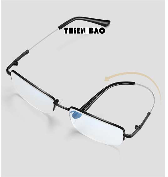 Kính lão thị, viễn thị nửa viền KVM367Đ NAM NỮ xẻ cước cực đẹp, càng TITANIUM siêu dẻo chuẩn độ Nhật bản loại I