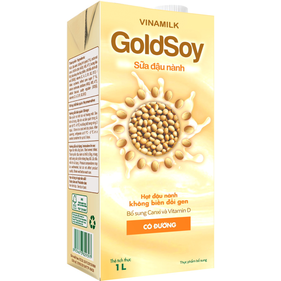 Thùng 12 Hộp Sữa Đậu Nành Goldsoy (1L)