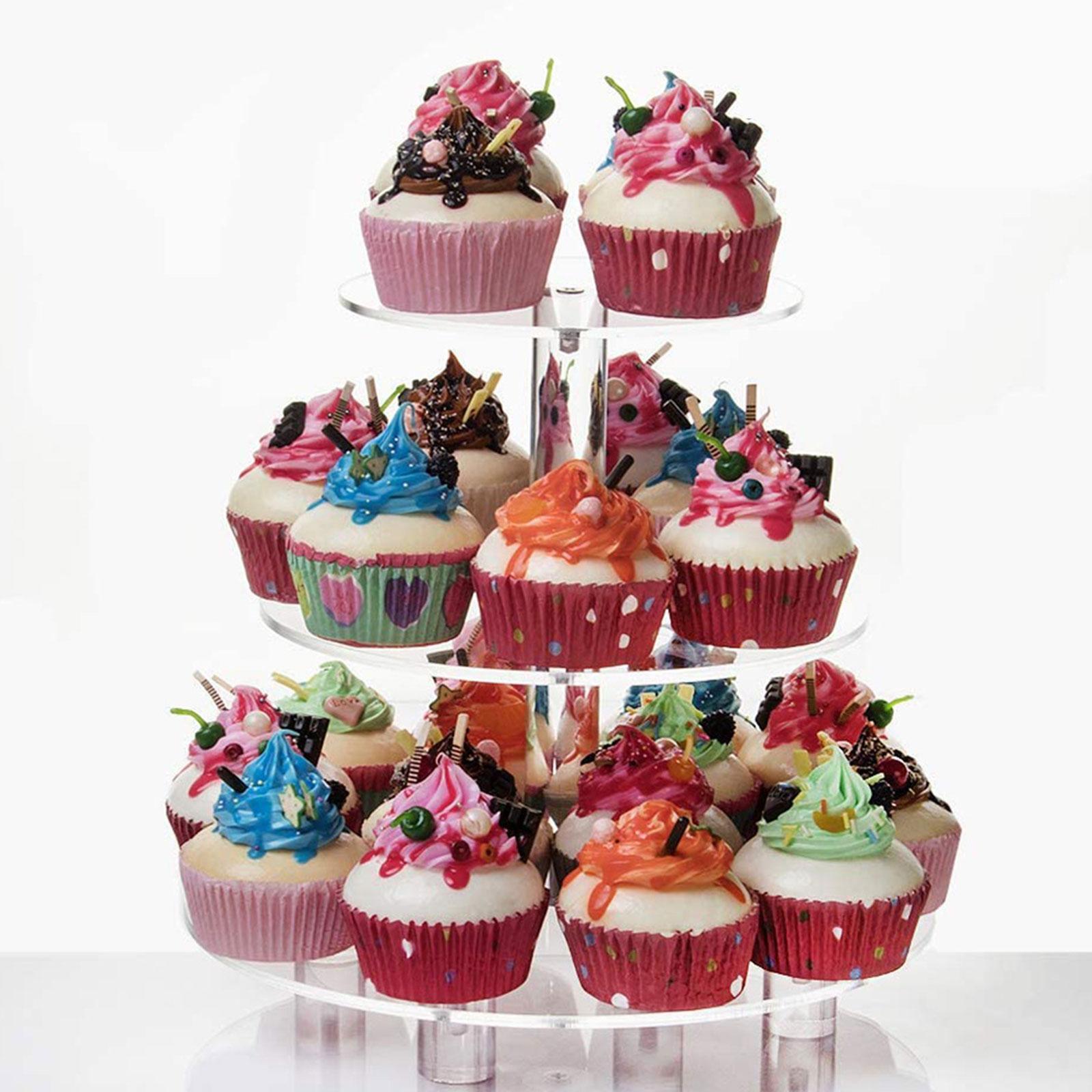 Large Cake Stand Display Stand Acrylic 3 Tier Cupcake Stand for Celebration