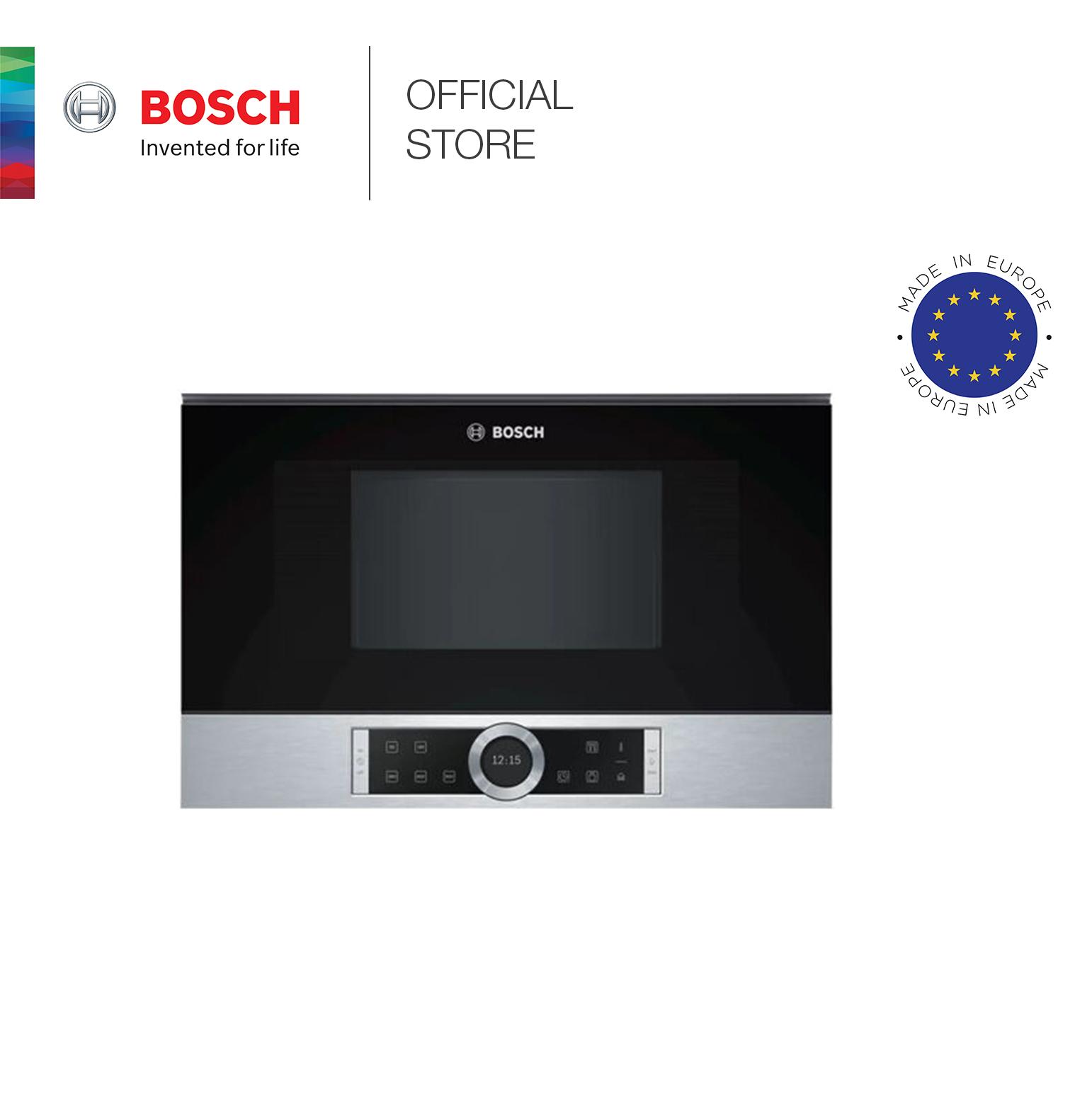 Lò Vi Sóng Âm Tủ Bosch BFL634GS1B Series 8, Dung Tích 21L, Công Suất 900W, Điều Khiển Cảm Ứng, Nhập Đức, Bh 12 Tháng, Hàng Chính Hãng