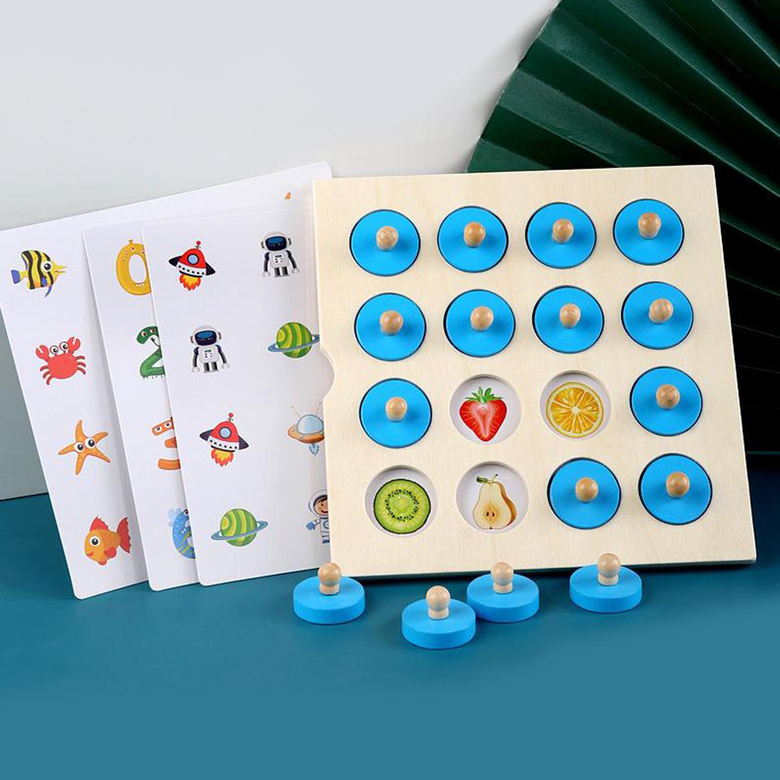 Kid Wooden Memory Chess Board Memory Training Game Educational Toy