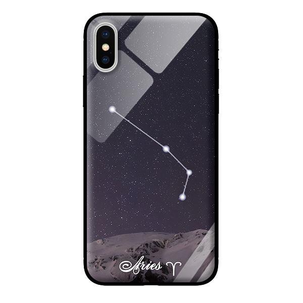 Ốp kính 12 cung Hoàng Đạo cho iPhone X Aries - Hàng chính hãng