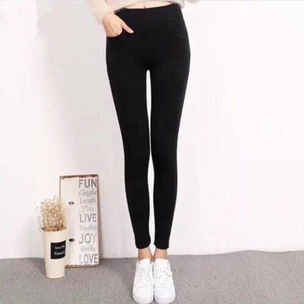 {Size 40-75kg} Quần Legging 4 Túi Chất Dày Dặn