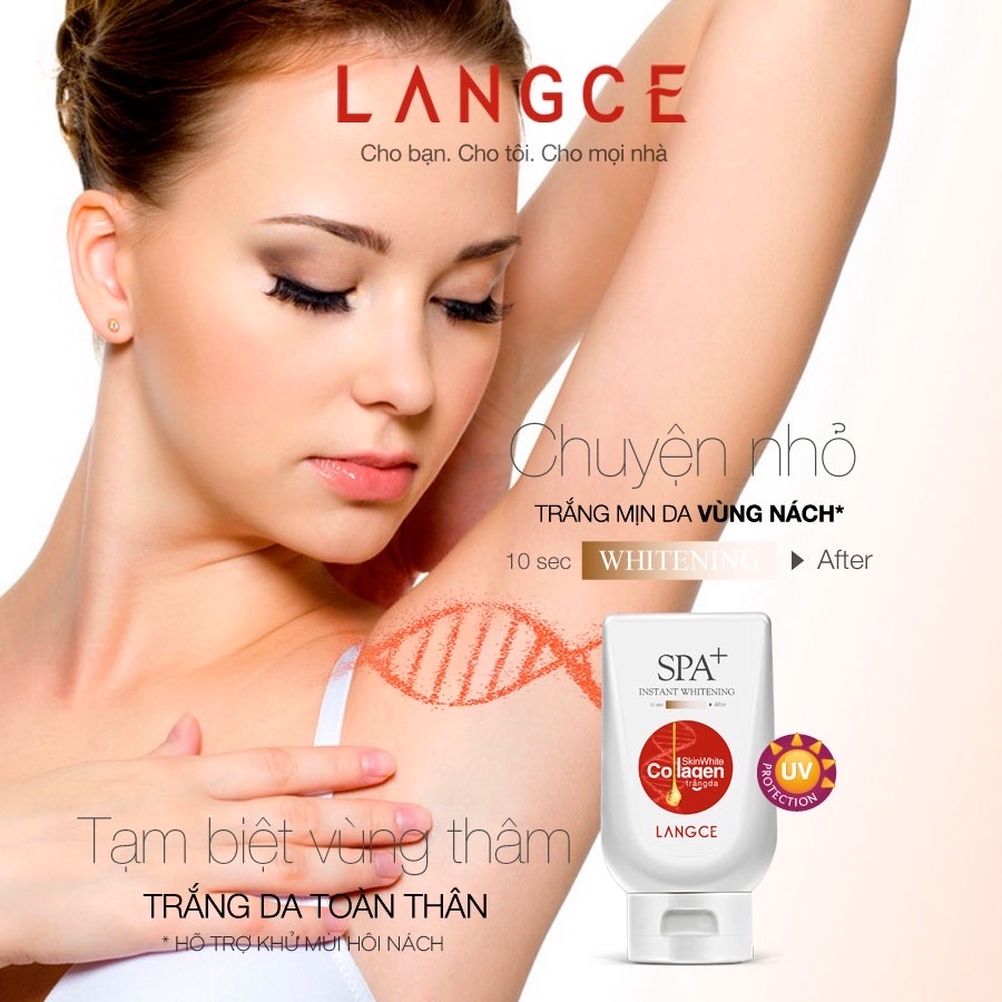 COLLAGEN TRẮNG DA SPA+ CHỐNG NẮNG GIỮ ẨM - LÀM ĐỀU SẮC DA 180ml LANGCE