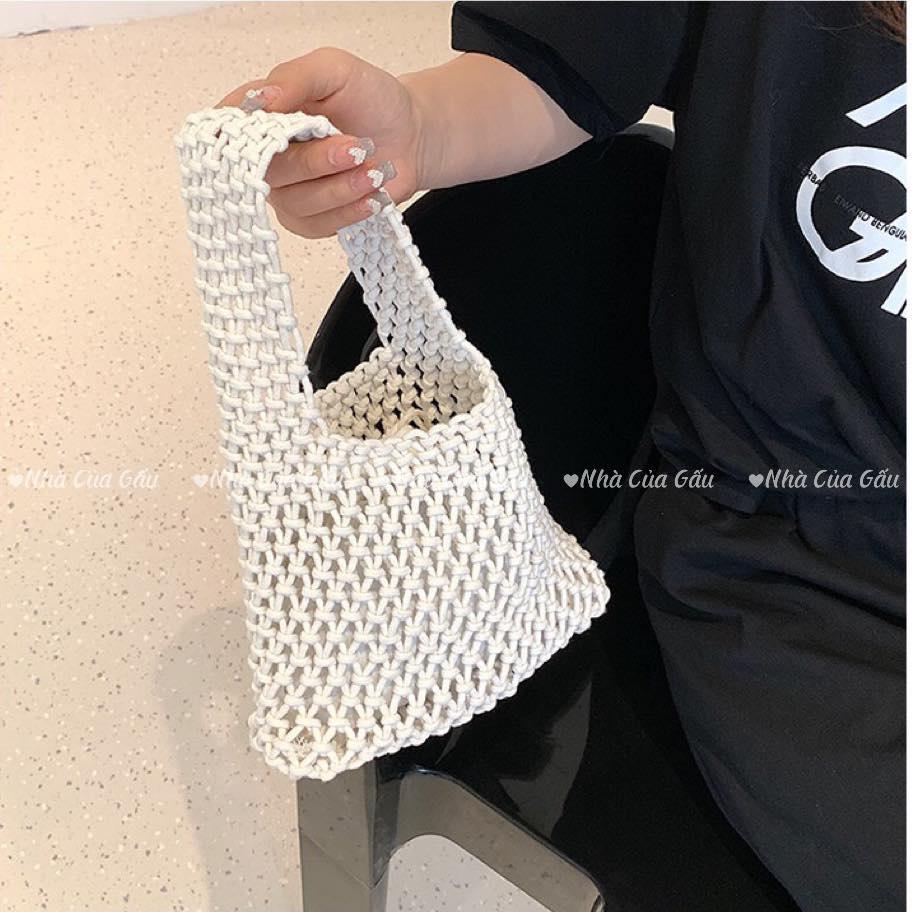 Túi cói lưới mẫu mới đi biển size mini nhỏ xinhhh