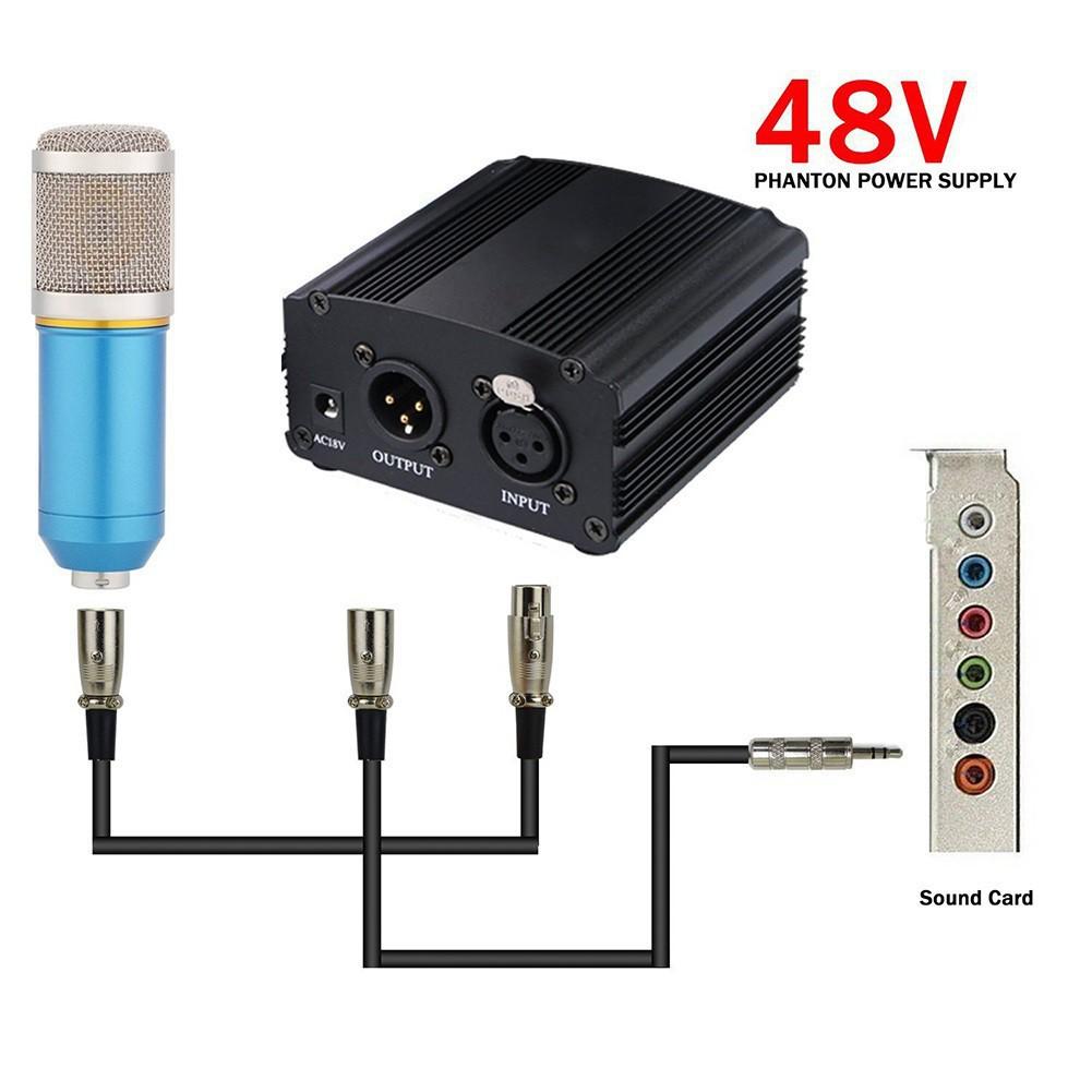 CTY MẠNH TIẾN Full bộ nguồn phantom 48v cao cấp tặng kèm 2 dây XLR kết nối chống nhiễu(Bảo Hành 12 Tháng)