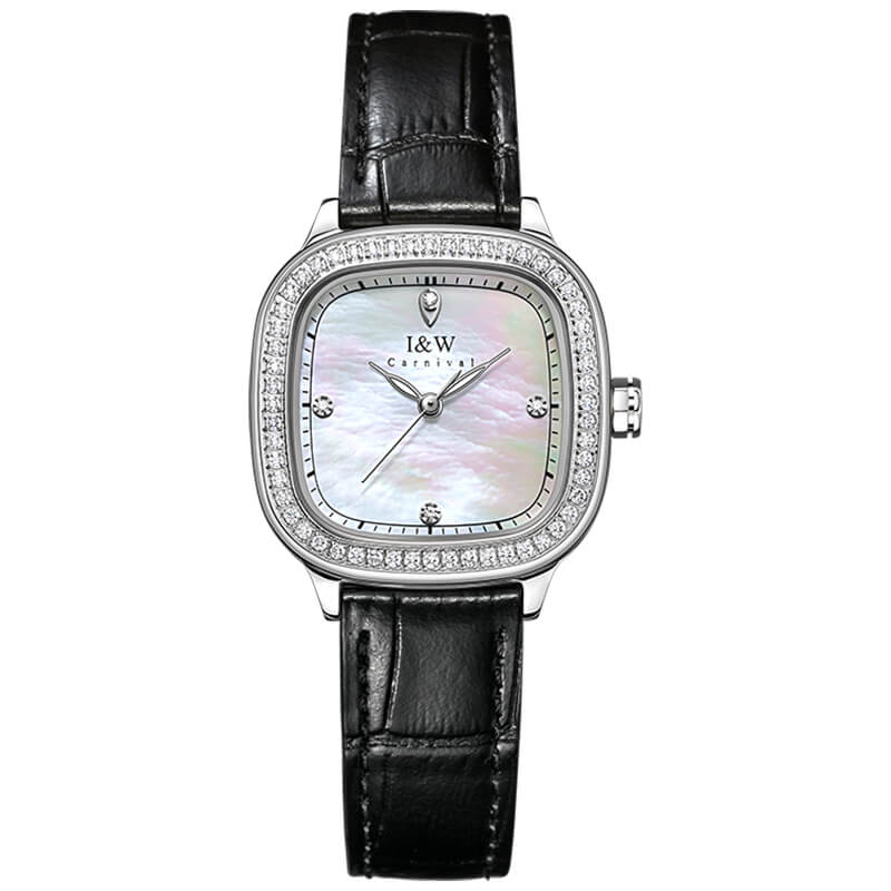 Đồng hồ nữ chính hãng I&amp;W CARNIVAL IW632L-3 Kính sapphire ,chống xước ,Chống nước 30m ,Bảo hành 24 tháng,Máy điện tử(Pin),dây da cao cấp, thiết kế đơn giản dễ đeo