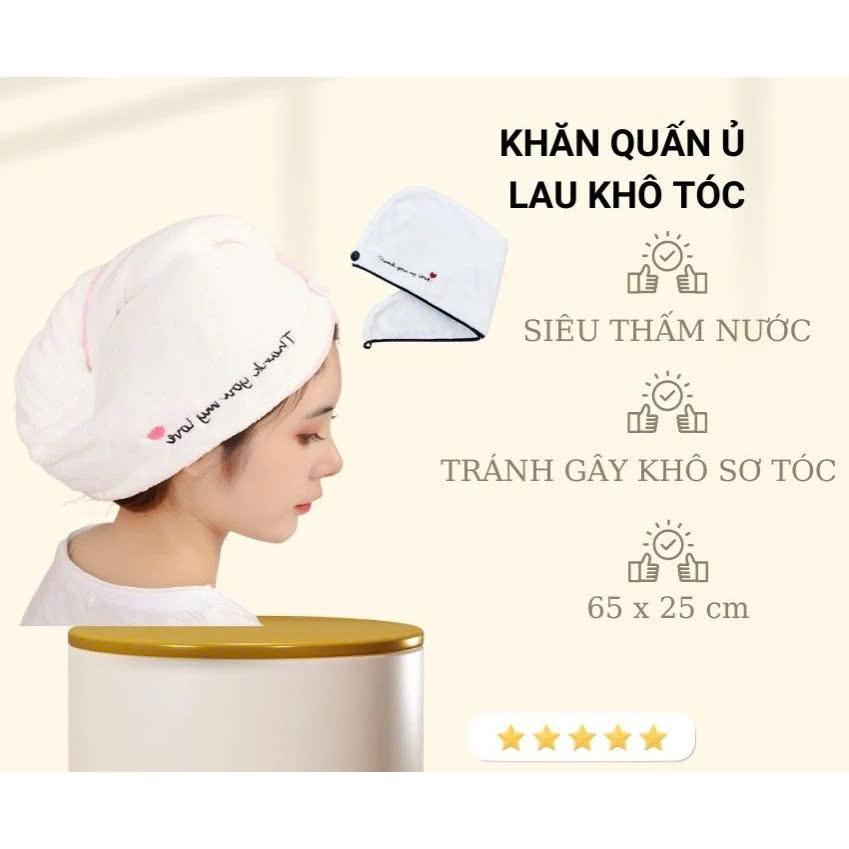 Khắn Quấn Đầu Siêu Thấm Cho Chị Em Quấn Gội Và ủ Tóc - Mũ Quấn Đầu Khô Tóc Nhà Tắm Khăn Tắm