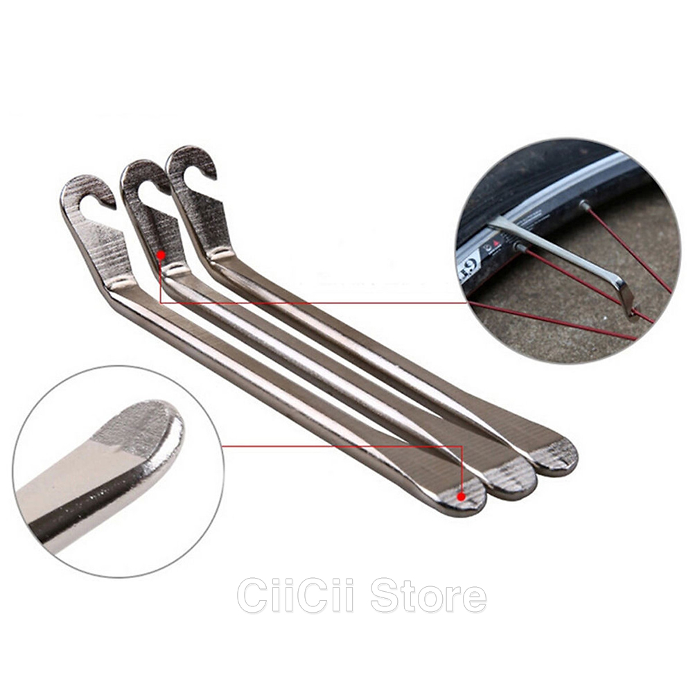 Bộ 3 Cây Móc Lốp, Nạy Vỏ Xe Đạp Bằng Kim Loại Cao Cấp Nhỏ Gọn - Hàng Nhập Khẩu