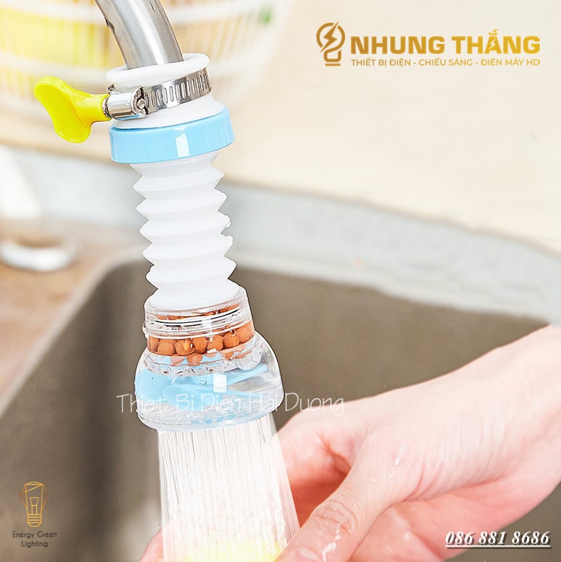 Đầu Lọc Nước Trực Tiếp Tại Vòi 6 Tầng Lọc Thế Hệ Mới - Lọc Nước Mini 6 Tầng Có Co Tăng Giảm Gắn Được Mọi Loại Vòi - Có Video