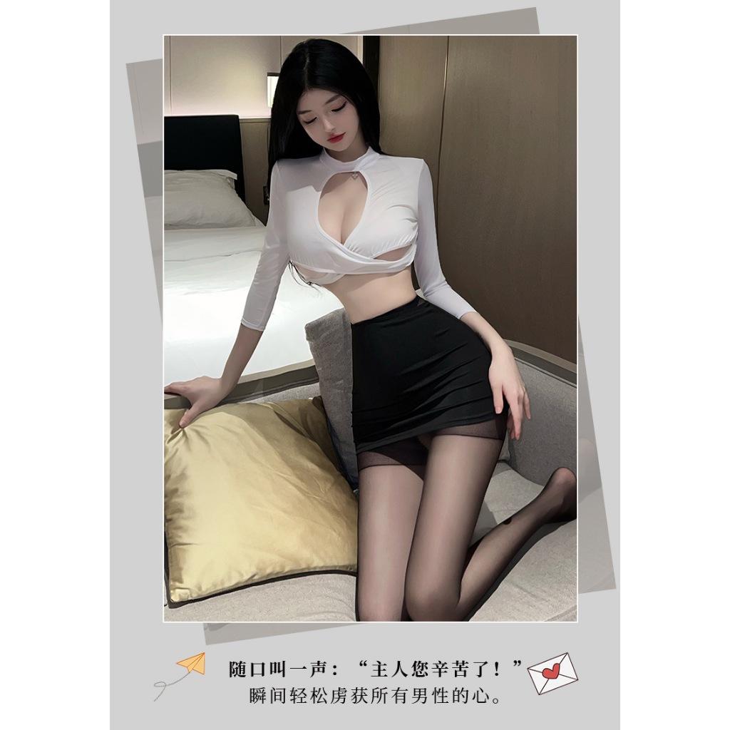 Cosplay Nàng Thư Ký Cutout Gợi Cảm - Váy Ngủ Hóa Trang Nữ Trợ Lý Giám Đốc Sexy Quyến Rũ Và Gợi Cảm, Đồ Ngủ Cosplay C049