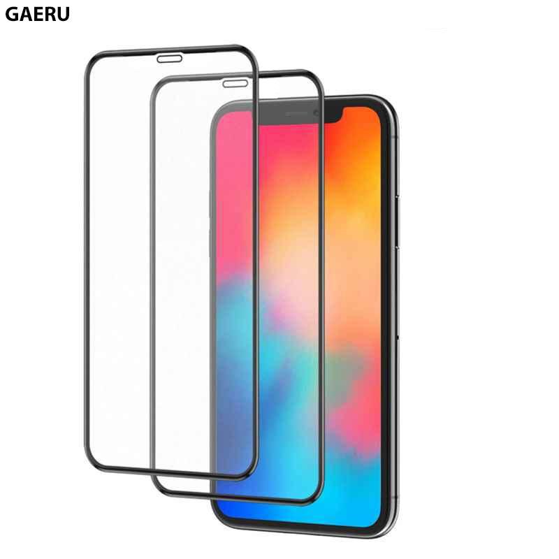 Kính cường lực GAERU full viền cho iphone XS 11 12 13 PRO PRO MAX