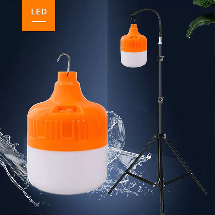 Bóng đèn Led sạc tích điện 150W siêu sáng sử dụng 6-8h, đèn Led trụ Bulb sạc pin 18650 có móc treo