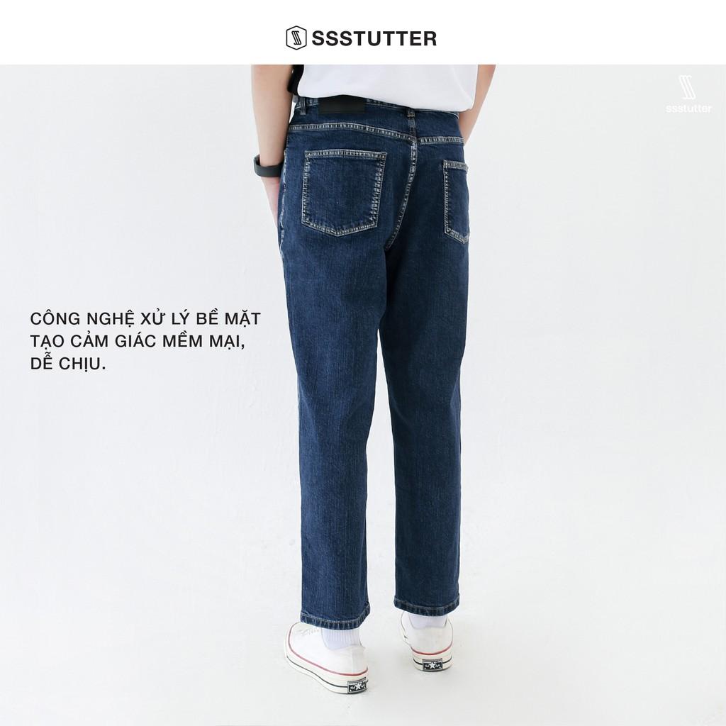 Quần jeans nam dáng suông SSSTUTTER chất liệu cao cấp 2 màu cơ bản old skool jeans