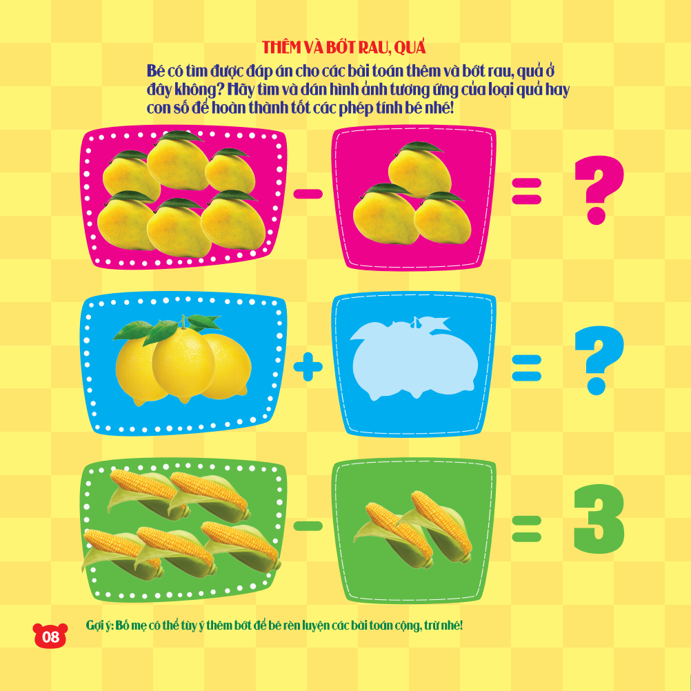 Rèn Luyện Phát Triển Trí Óc Cho Trẻ - Bóc Dán Hình Thông Minh IQ-EQ-CQ - Rau, Củ, Quả