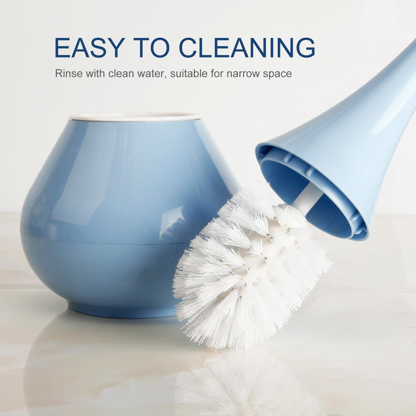 Bàn chải nhà vệ sinh dài 15 inch sử dụng lông PP có khả năng làm sạch mạnh kèm giá đỡ, thiết kế hình bình hoa