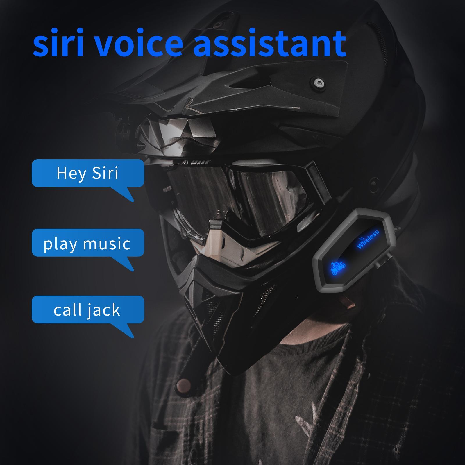 Motorcycle Bluetooth Headset Waterproof Connect to Interphone for Helmets Snowboarding