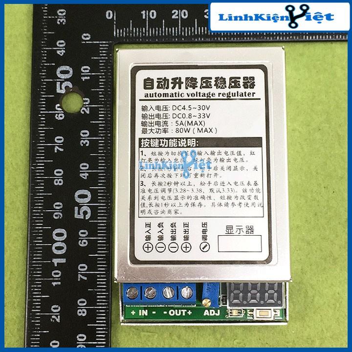 Module Boost Buck DC-DC Vin 4.5V-30VDC Vout 0.8V-33VDC 5A 80W